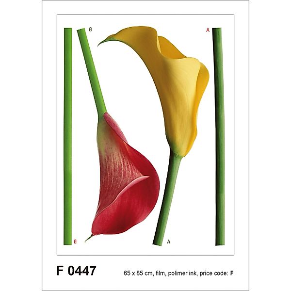 Sanders & Sanders Wandtattoo Blumen Grün Gelb und Rot 65 x 85 cm 600255 günstig online kaufen