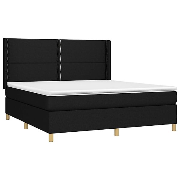 vidaXL Boxspringbett mit Matratze & LED Schwarz 160x200 cm Stoff 3138807 günstig online kaufen