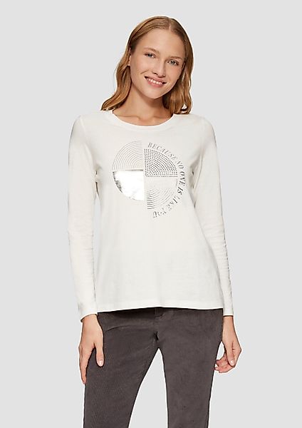 s.Oliver Langarmshirt T-Shirt Longsleeve mit Metallic-Print günstig online kaufen