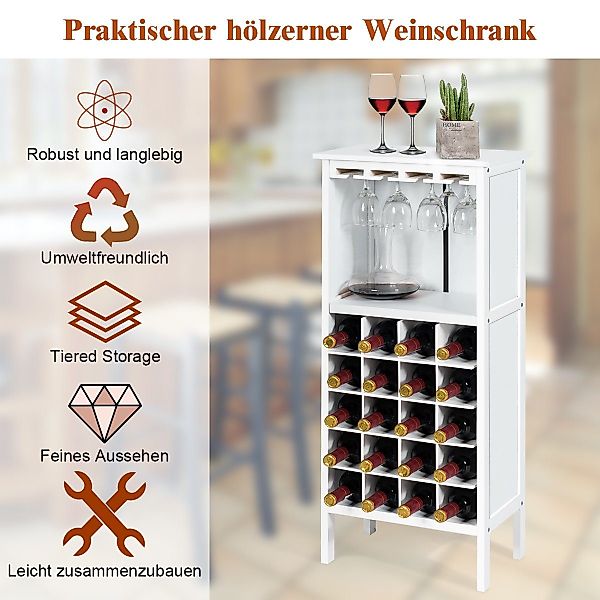 COSTWAY Weinregal, stehend, Weinschrank Holz, für günstig online kaufen