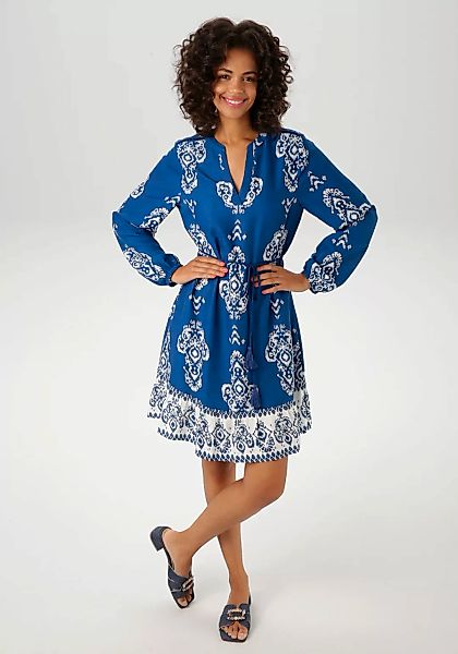Aniston CASUAL Tunikakleid, (mit abnehmbarem Kordel-Bindeband), mit Ornamen günstig online kaufen