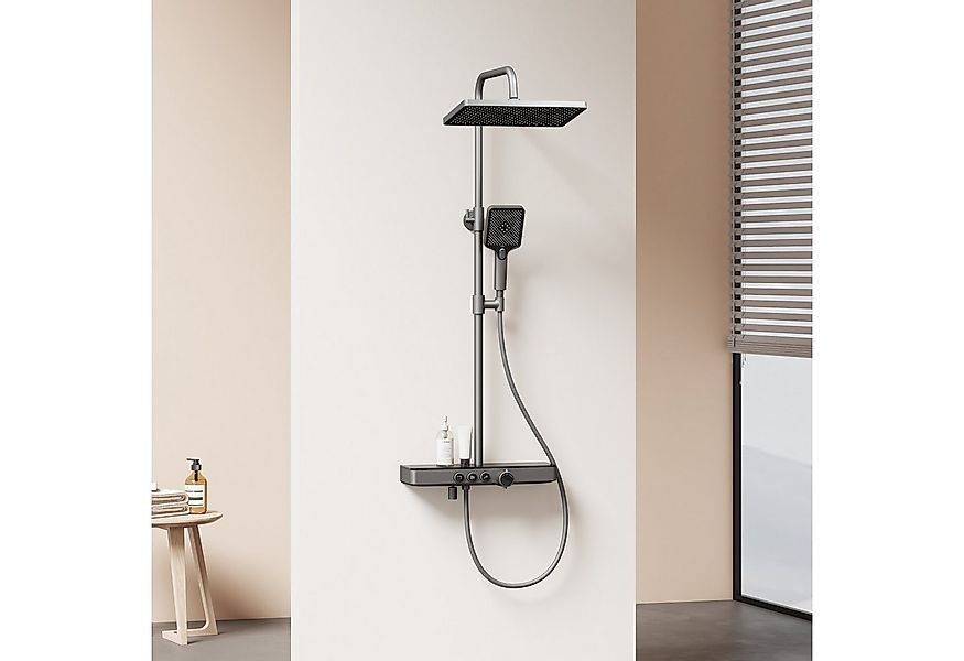 EMKE Duschsystem mit Thermostat Regendusche Komplettset mit Thermostat und günstig online kaufen
