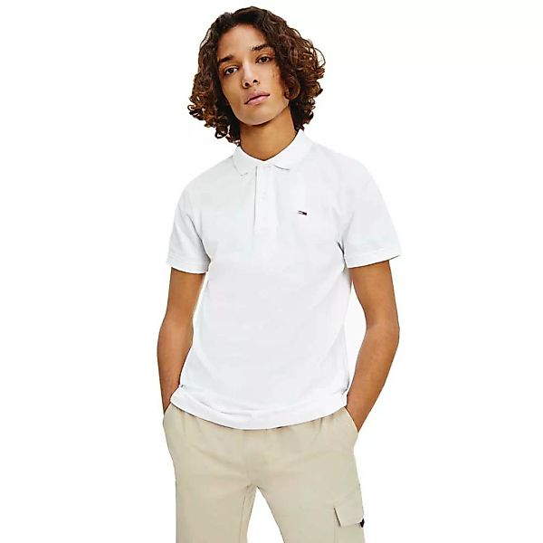 Tommy Jeans Classics Solid Stretch Slim Kurzarm Poloshirt S White günstig online kaufen