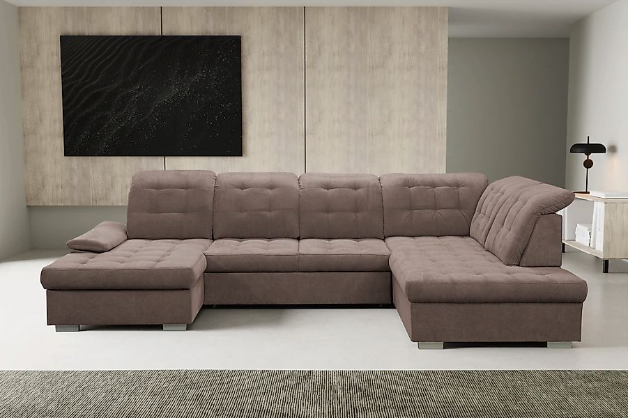 WERK2 Wohnlandschaft "Kordula-New Multifunktion Couch, Breite 332cm, U-Form günstig online kaufen
