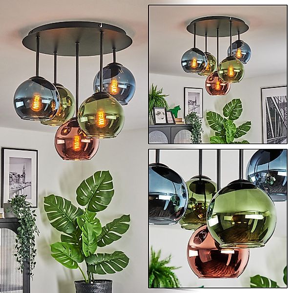 hofstein Deckenleuchte Deckenlampe aus Metall/Glas in günstig online kaufen