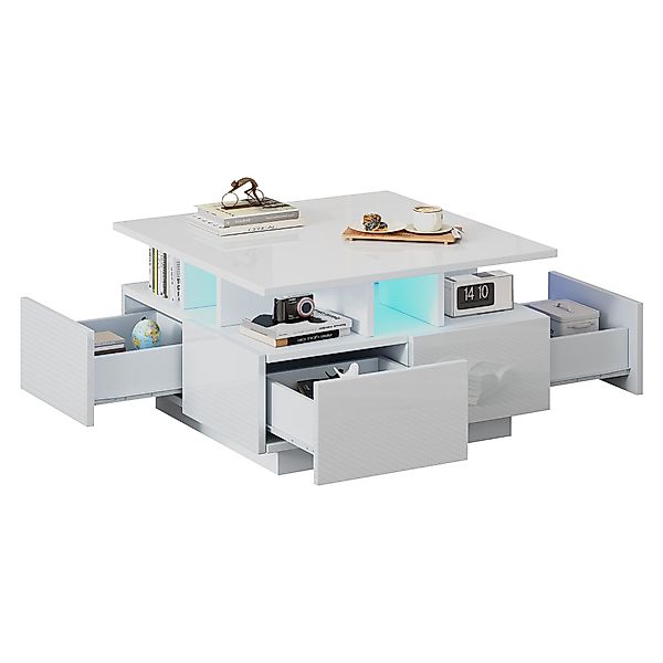 OKWISH Couchtisch Hochglanz Kaffeetisch (Satztisch, Wohnzimmertisch, günstig online kaufen