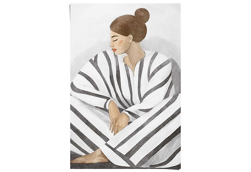 Reinders! Poster Zen-Dame grau, Schlafzimmer - Weiß - 150 gr. Papier - Frau günstig online kaufen