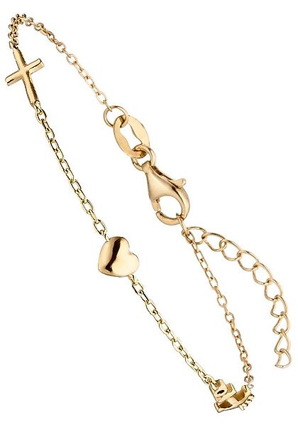 JOBO Armband Glaube Liebe Hoffnung, 925 Silber vergoldet 19 cm günstig online kaufen