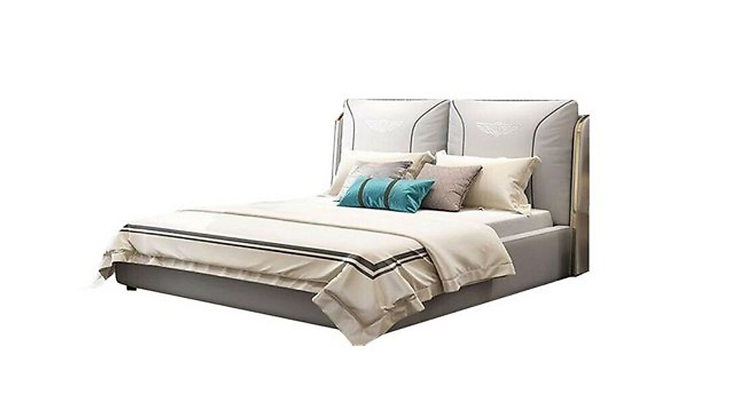JVmoebel Bett Doppelbett Lederbett Betten Leder Polster Schlafzimmer Ehe Be günstig online kaufen