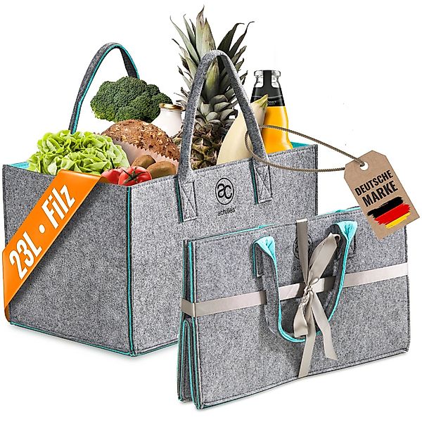 achilles Einkaufskorb Filzkorb Filz-Shopper Einkaufs-Tasche Kaminholz-Korb günstig online kaufen