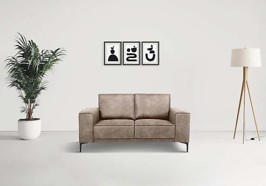 Places of Style 2-Sitzer "Kompaktsofa Oland, Struktur, Flachgewebe, Luxus-M günstig online kaufen