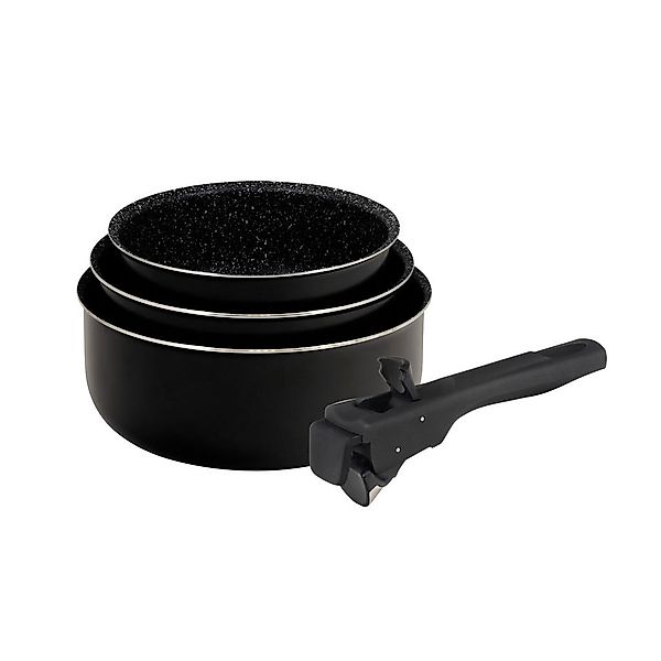 BERGNER Topfset Click & cook black schwarz Aluminium 4 tlg. günstig online kaufen