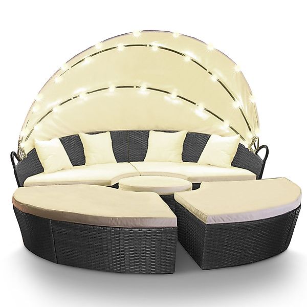 Swing&Harmonie Gartenlounge-Set LED - Sonneninsel Rattan günstig online kaufen