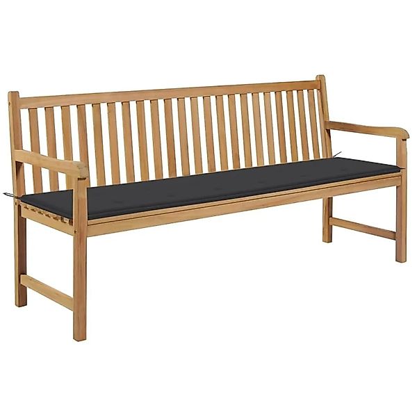 vidaXL Gartenbank mit Anthrazit Auflage 175 cm Massivholz Teak 3062784 günstig online kaufen