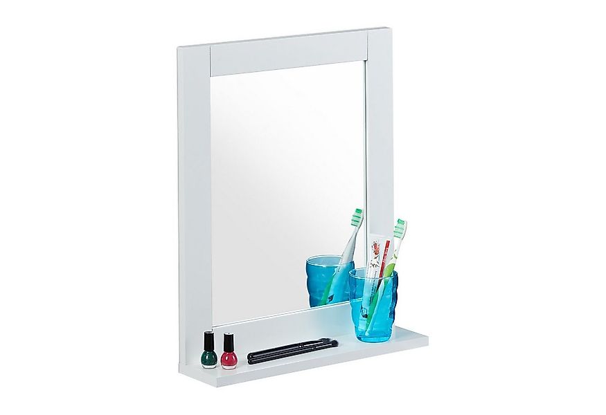 relaxdays Wandspiegel mit Ablage weiß günstig online kaufen
