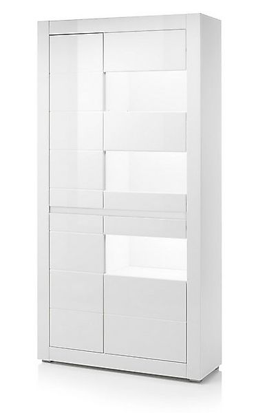 Furn.Design Stauraumvitrine Nobile (Vitrinenschrank in weiß, 4-türig, 100x1 günstig online kaufen