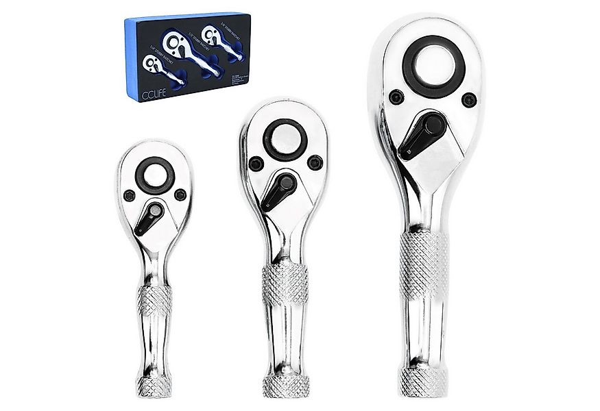 CCLIFE Akku-Ratschenschrauber Knarre Mini 1/4 3/8 1/2 Zoll Set Feinverzahnt günstig online kaufen