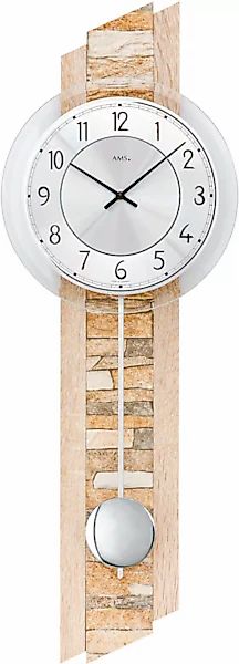 AMS Pendelwanduhr »W7423«, Quarzuhr,Holzgehäuse,Esszimmer,Wohnzimmer günstig online kaufen