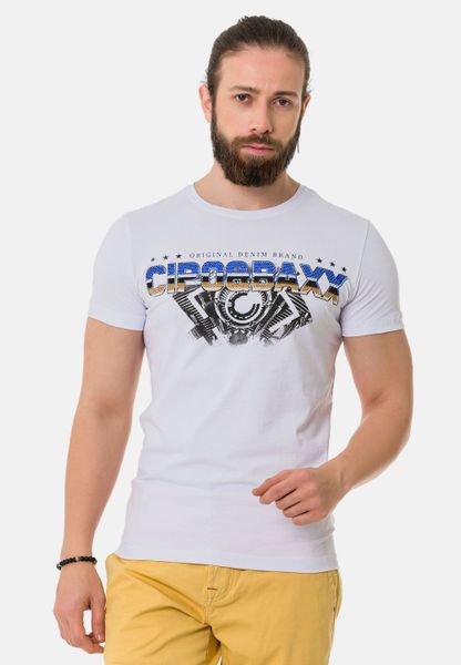 Cipo & Baxx T-Shirt "T-Shirt" extravaganter Marken-Schriftzug günstig online kaufen