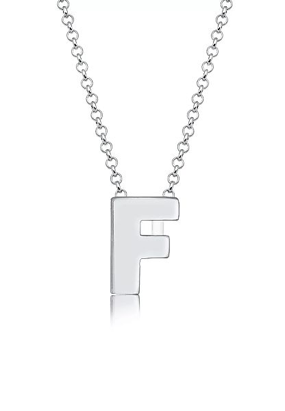 Elli Kette mit Anhänger "Buchstabe F Initialen Trend Minimal 925 Silber" günstig online kaufen