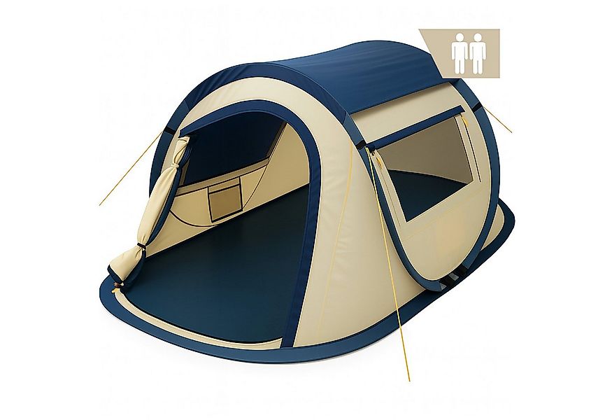 CampFeuer Wurfzelt Zelt Quiki für 2 Personen, Creme / Blau, Wurfzelt Aufbau günstig online kaufen