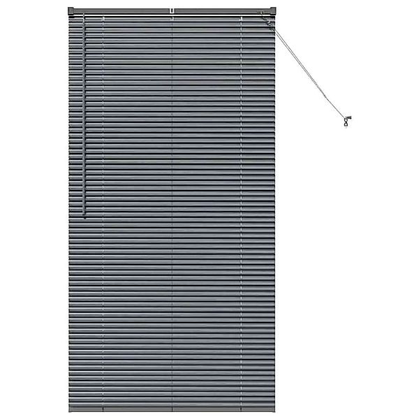 vidaXL Balkenjalousien mit Vorhängen Dunkelgrau 175 x 90 cm Aluminium 42006 günstig online kaufen