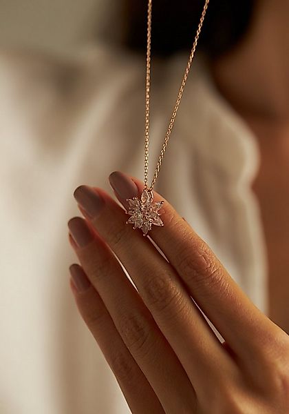 Einzelstück Charm-Kette Halskette Pure Lotus 925 Sterling Silber günstig online kaufen