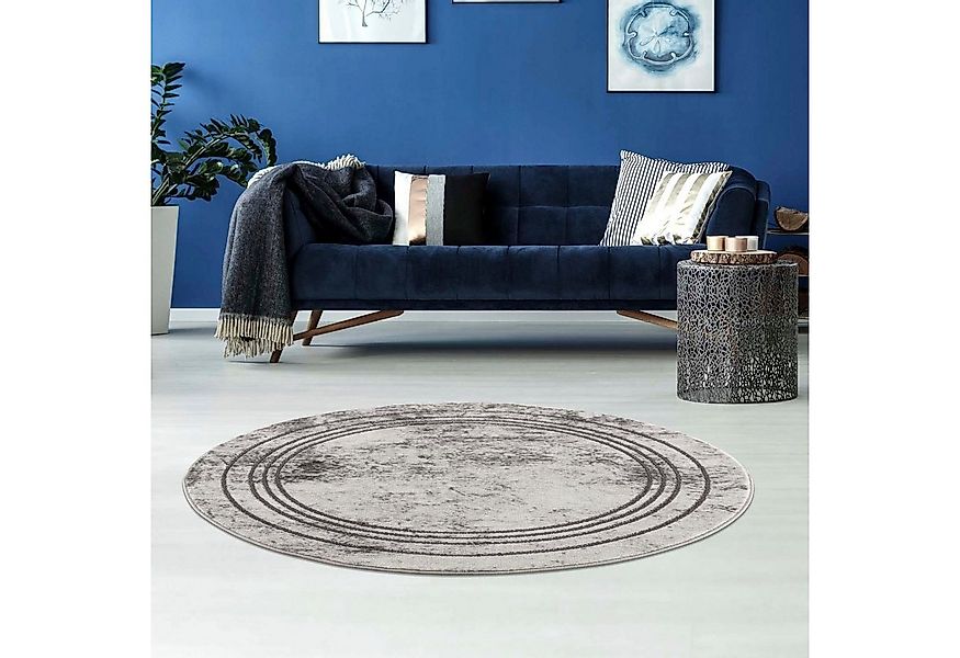 Carpet City Teppich Noa 9341, rund, Höhe: 11 mm, Kurzflor, Modern, Weicher günstig online kaufen