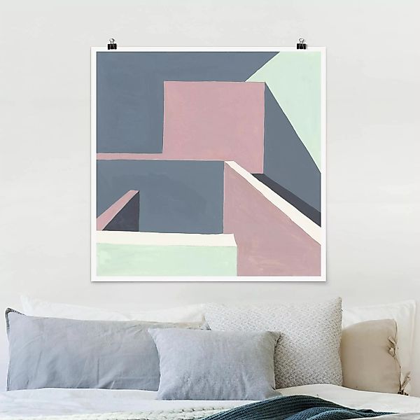 Poster Abstrakt - Quadrat Schatten der Wände II günstig online kaufen
