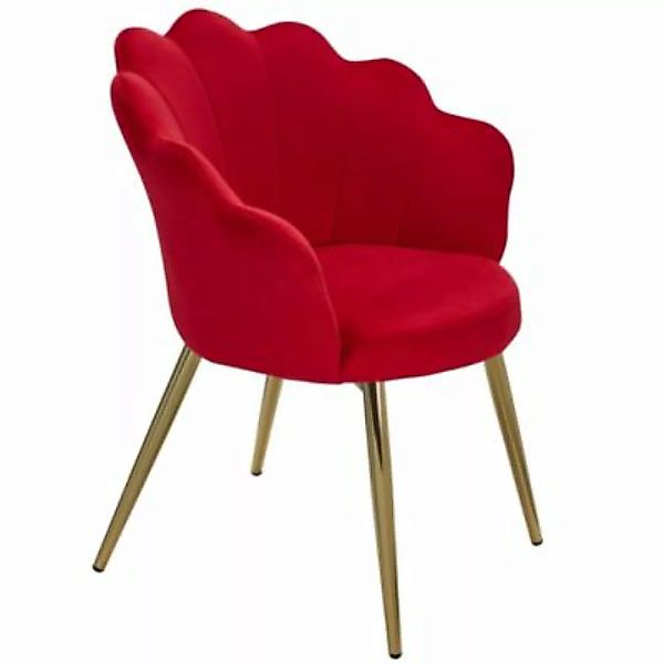 FineBuy Esszimmerstuhl Tulpe 41 x 45 cm Sitzfläche rot günstig online kaufen
