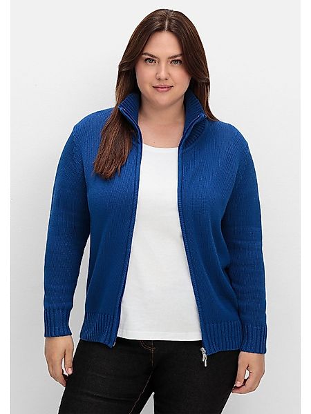 Sheego Strickjacke Große Größen mit Troyerkragen günstig online kaufen