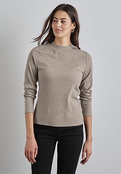 STREET ONE Langarmshirt, aus Baumwolle mit Stretchante günstig online kaufen