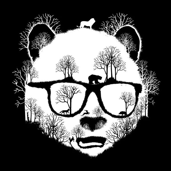 Panda Forest - Männerhoodie Aus Bio-baumwolle günstig online kaufen