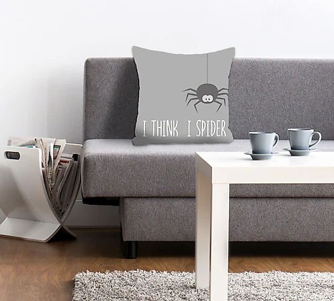 queence Dekokissen »I THINK I SPIDER«, Kissenhülle,I think I spider,Spruch, günstig online kaufen