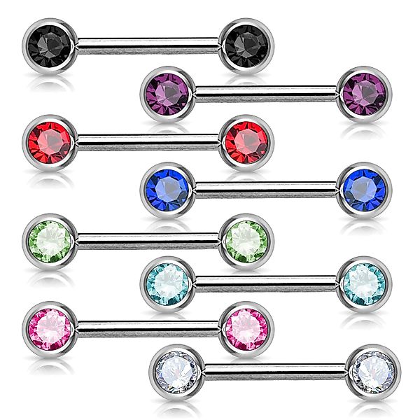 viva-adorno Brustwarzenpiercing Brustpiercing Nippelpiercing Front Kristall günstig online kaufen
