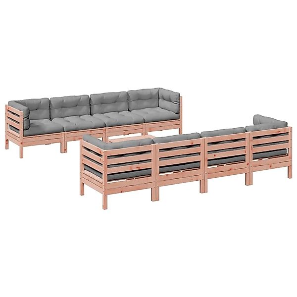 vidaXL 9-Tlg Garten-Sofagarnitur mit Kissen Massivholz Douglasie 3299363 günstig online kaufen