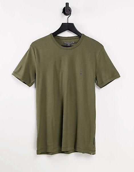 French Connection – T-Shirt mit Rundhalsausschnitt in Khaki-Grün günstig online kaufen