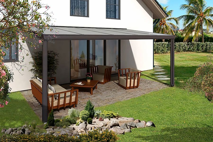 Skanholz Terrassendach "Genua" 541 cm Breite, verschiedene Tiefe günstig online kaufen