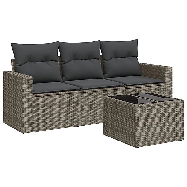vidaXL Gartenlounge-Set 4-tlg. Garten-Sofagarnitur mit Kissen günstig online kaufen