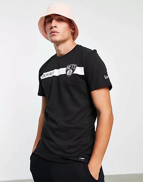 New Era – Brooklyn Nets – T-Shirt in Schwarz mit Logo günstig online kaufen