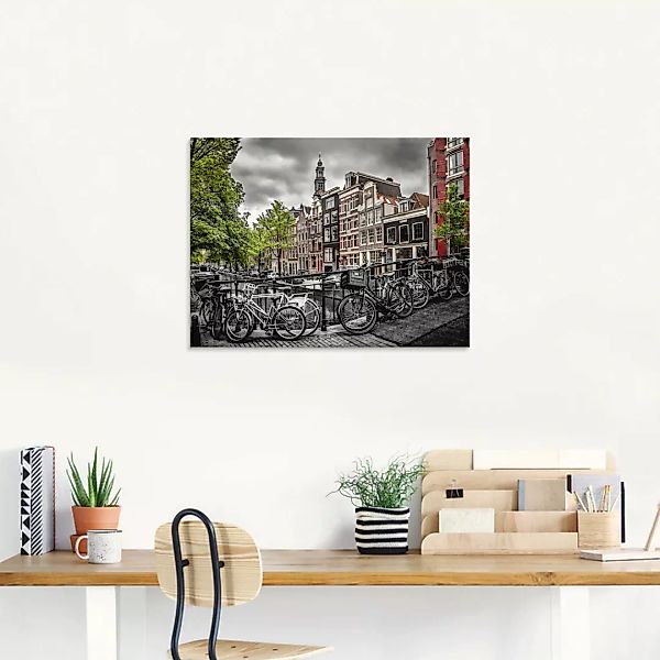 Artland Glasbild "Amsterdam Bloemgracht I", Fahrräder, (1 St.) günstig online kaufen