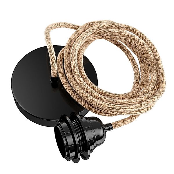 Hoopzi Pendelleuchte Hang 1 Pendelleuchte 2,5m Textilkabel 1 X E27 Fassung günstig online kaufen