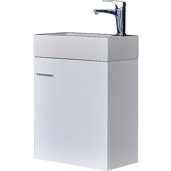 Sanicomfort Einzelwaschtisch 45 cm Weiß Hochglanz Ohne Softclose günstig online kaufen