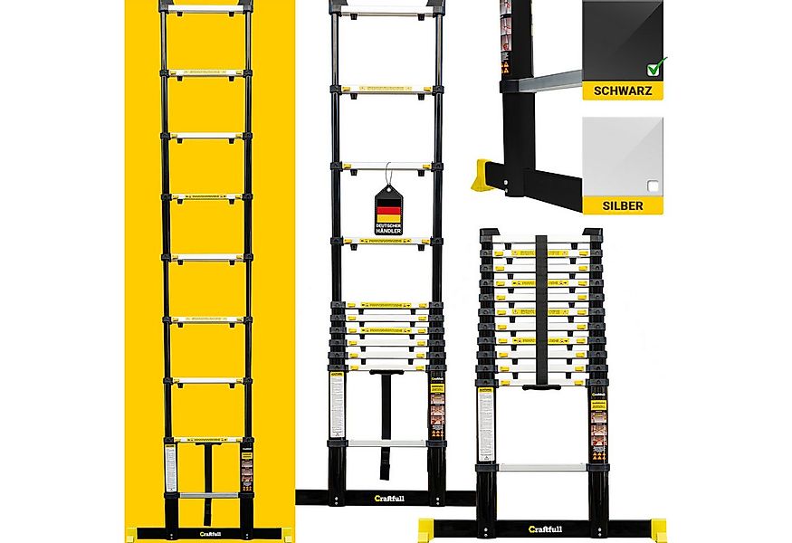 Craftfull Teleskopleiter Ausziehleiter CF-101A - 3 J. Garantie - 2 - 4.4 m günstig online kaufen