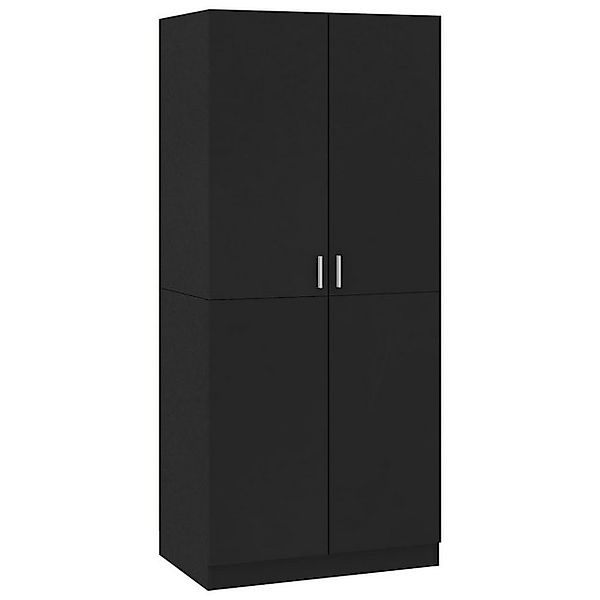 furnicato Kleiderschrank Schwarz 80x52x180 cm Holzwerkstoff (1-St) günstig online kaufen