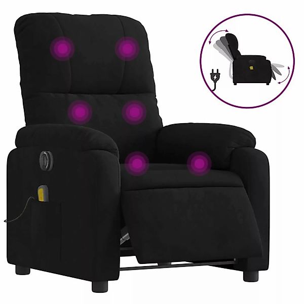 vidaXL Sessel Massagesessel Elektrisch Schwarz Mikrofasergewebe günstig online kaufen