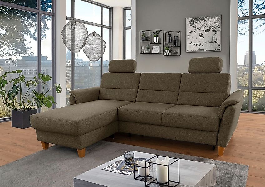 Home affaire Ecksofa "Palmera L-Form, B: 244 cm" optional Bettfunktion & Be günstig online kaufen