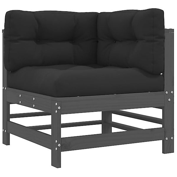 vidaXL Sofaelement Ecksofa mit Kissen Grau günstig online kaufen