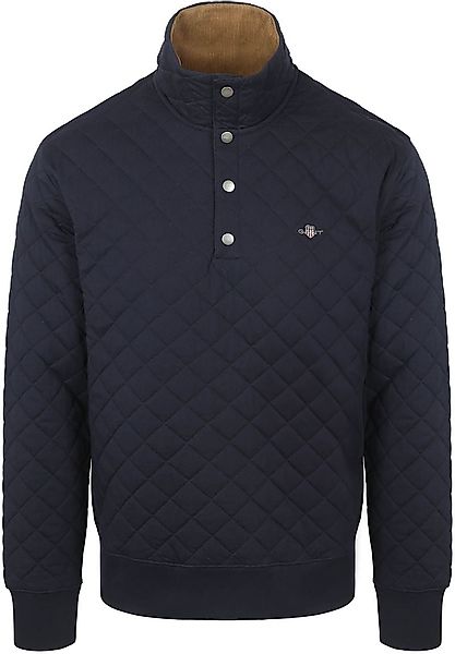 Gant Quilted Mocker Pullover Navy - Größe M günstig online kaufen