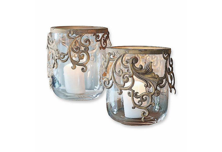 Mirabeau Windlicht Windlicht 2er Set Sundini antikgold/klar (2er Set, 2er S günstig online kaufen